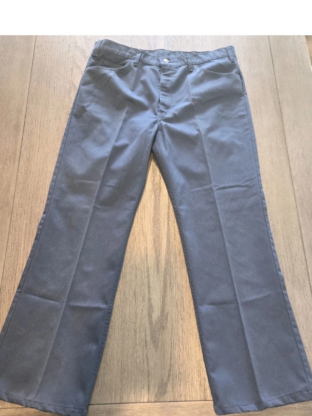 Vintage 1979 Levi's Sta-Prest 517 bootcut pants. Navy Blue 38x36, Hemmed To 31"